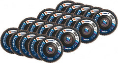 Weiler - 426 Grit, 4-1/2" Disc Diam, 7/8" Center Hole, Type 27 Zirconia Alumina Flap Disc - 13,000 Max RPM, Phenolic Backing, Arbor Attaching System, Coated - Exact Tooling