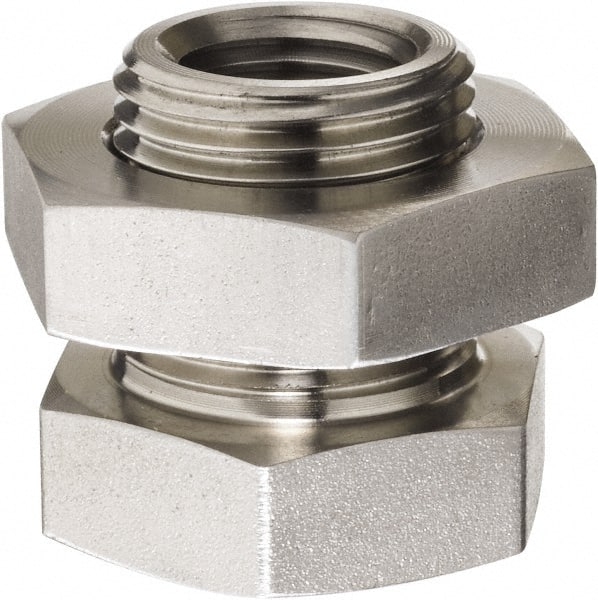 Made in USA - 3/4" Grade 316 Stainless Steel Pipe Anchor Coupling with Locknut - FNPT End Connections, 4,000 psi - Exact Tooling