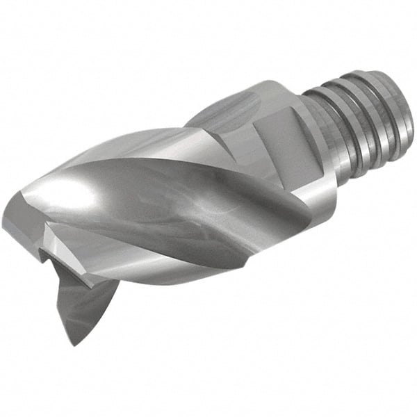 Iscar - MM EA Grade IC08 Carbide End Milling Tip Insert - Uncoated, 3 Flutes, 25mm Cutting Diam, 19mm Depth of Cut, 37mm Extension, 0.118" Cnr Rad, 40° Helix - Exact Tooling