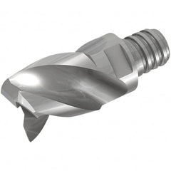 Iscar - MM EA Grade IC08 Carbide End Milling Tip Insert - Uncoated, 3 Flutes, 25mm Cutting Diam, 19mm Depth of Cut, 37mm Extension, 0.118" Cnr Rad, 40° Helix - Exact Tooling