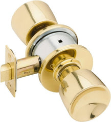 Schlage - 1-3/8 to 1-7/8" Door Thickness, Bright Brass Passage Knob Lockset - Exact Tooling