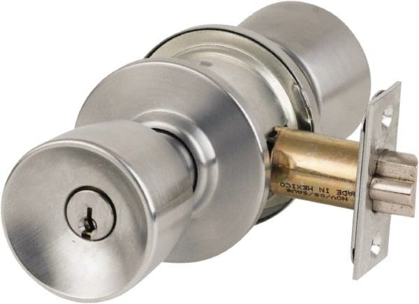 Schlage - 1-3/8 to 1-7/8" Door Thickness, Satin Chrome Storeroom Knob Lockset - Exact Tooling