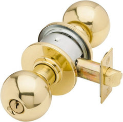 Schlage - 1-3/8 to 1-7/8" Door Thickness, Bright Brass Entrance Knob Lockset - Exact Tooling