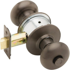 Schlage - 1-3/8 to 1-7/8" Door Thickness, Oil Rubbed Bronze Privacy Knob Lockset - Exact Tooling