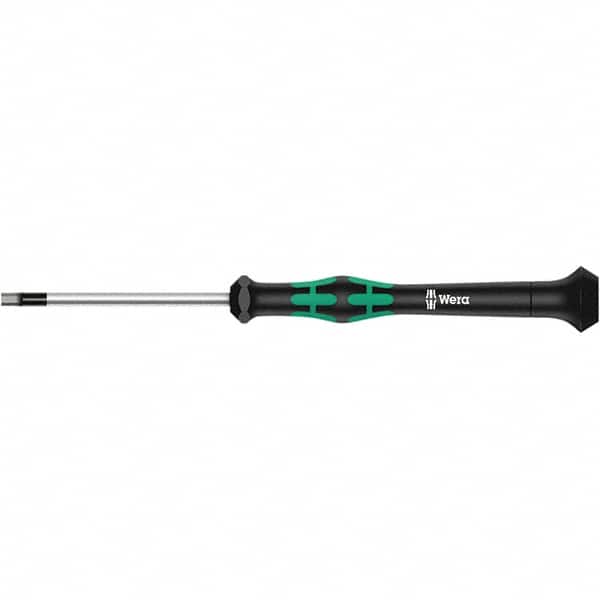 Wera - 0.028" Precision Miniature Hex Driver - 1-37/64" Bade Length, Multi Handle, 157mm OAL - Exact Tooling