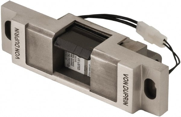 Von Duprin - 10-1/2" Long x 2" Wide, Satin Stainless Steel Finish, Electric Door Strike - Exact Tooling