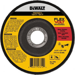 DeWALT - 4-1/2" Wheel Diam, 1/4" Wheel Thickness, 7/8" Arbor Hole, Type 27 Depressed Center Wheel - Fine/Coarse Grade, Ceramic, 13,300 Max RPM - Exact Tooling