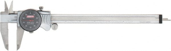 SPI - 0" to 8" Range, 0.001" Graduation, 0.1" per Revolution, Dial Caliper - Black Face, 1.97" Jaw Length, Accurate to 0.0015" - Exact Tooling