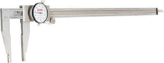 SPI - 0" to 18" Range, 0.001" Graduation, 0.1" per Revolution, Dial Caliper - White Face, 3.125" Jaw Length, Accurate to 0.0020" - Exact Tooling