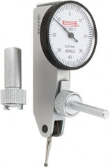 SPI - 0.8mm Range, 0.01mm Dial Graduation, Horizontal Dial Test Indicator - 32mm White Dial, 0-40-0 Dial Reading, Accurate to 0.013mm - Exact Tooling