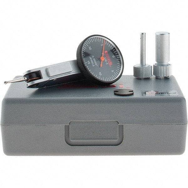 SPI - 0.03" Range, 0.0005" Dial Graduation, Horizontal Dial Test Indicator - 1-1/4" Black Dial, 0-100-0 Dial Reading, Accurate to 0.0005" - Exact Tooling