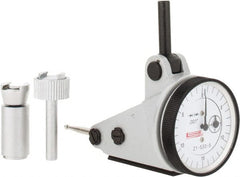 SPI - 0.06" Range, 0.001" Dial Graduation, Vertical Dial Test Indicator - 1-3/16" White Dial, 0-15-0 Dial Reading, Accurate to 0.0012" - Exact Tooling