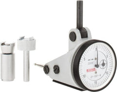 SPI - 0.06" Range, 0.0005" Dial Graduation, Vertical Dial Test Indicator - 1-3/16" White Dial, 0-15-0 Dial Reading, Accurate to 0.0012" - Exact Tooling