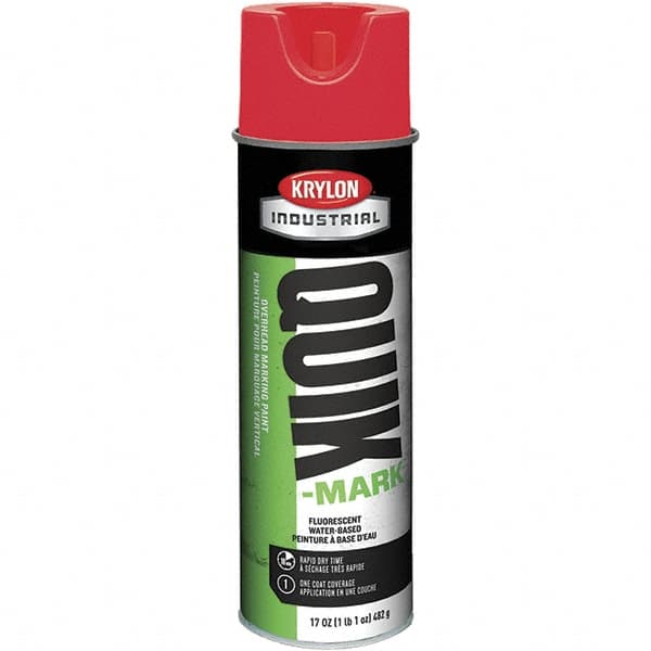 Krylon - 20 fl oz Red Marking Paint - 664' Coverage at 1" Wide, Water-Based Formula, 272 gL VOC - Exact Tooling