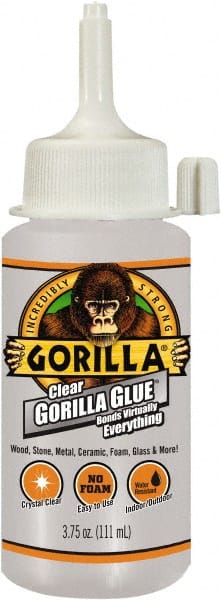 Gorilla Glue - 3.75 oz Bottle Clear All Purpose Glue - 10 min Working Time, 24 hr Full Cure Time, Bonds to Most Surfaces - Exact Tooling