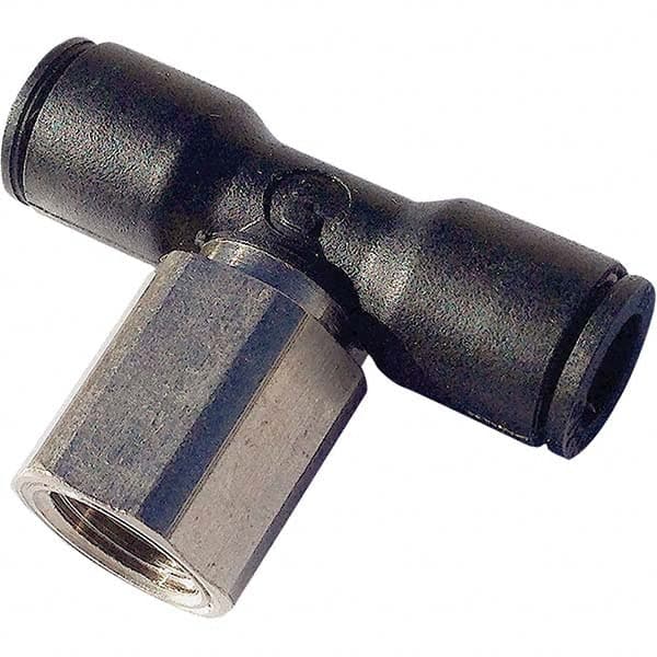 Legris - Plastic Push-To-Connect Tube Fittings Type: Female Branch Tee Tube Outside Diameter (Inch): 1/2 - Exact Tooling