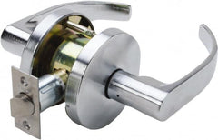 Falcon - Grade 1 Passage Lever Lockset for 1-3/8" Thick Doors - 2-3/4" Back Set, No Cylinder, Steel, Satin Chrome Finish - Exact Tooling