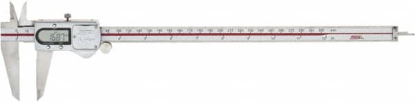 SPI - 0 to 300mm Range, 0.01mm Resolution, IP67 Electronic Caliper - Stainless Steel with 60mm Stainless Steel Jaws, 0.03mm Accuracy - Exact Tooling