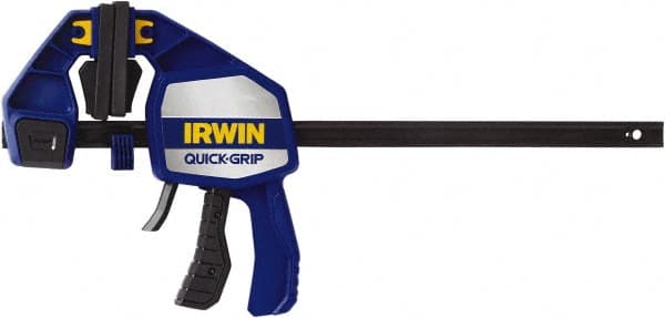 Irwin - 6" Capacity, 3-5/8" Throat Depth Carbon Steel Bar Clamp - 600 Lb Clamping Pressure, 377.83mm Max Spread - Exact Tooling