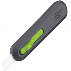 Slice - Nonsparking Ambidextrous Retractable Blade Utility Knife - 2-9/16" Blade Length, Black & Green, Ceramic Blade, Glass Filled Nylon & Steel Handle - Exact Tooling