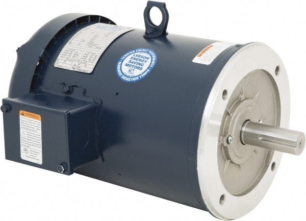 Leeson - 3 Max hp, 1,800 Max RPM, Premium Efficient Electric AC DC Motor - 230/460 V Input, Three Phase, 182TC Frame, C-Face Mount, TEFC Enclosure - Exact Tooling