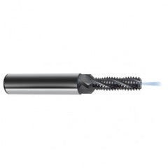 M4 x 0.7 3FL Carbide Thread Mill Tap-Coolant Thru-TiCN - Exact Tooling
