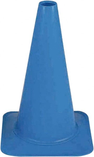 PRO-SAFE - 18" High, Blue Sport Traffic Cone - 12" Base Width, 2.5 Lb - Exact Tooling