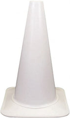 PRO-SAFE - 18" High, White Sport Traffic Cone - 12" Base Width, 2.5 Lb - Exact Tooling
