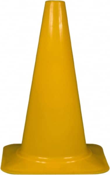 PRO-SAFE - 18" High, Yellow Sport Traffic Cone - 12" Base Width, 2.5 Lb - Exact Tooling