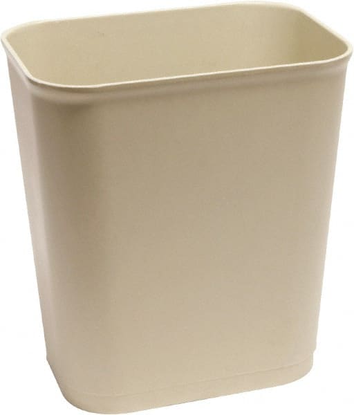 O-Cedar - 14 Qt Beige Rectangle Trash Can - Plastic, None Graphic, 12-1/2" High x 11" Long x 7-7/8" Wide, Lid Not Included - Exact Tooling