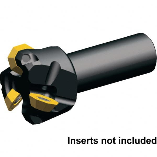 Kennametal - 3 Inserts, 32mm Cut Diam, 20mm Arbor Diam, 3.51mm Max Depth of Cut, Indexable Square-Shoulder Face Mill - 45° Lead Angle, 76mm High, OF.T06L5AF.N. Insert Compatibility, Through Coolant, Series KSOM Mini - Exact Tooling