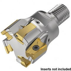 Kennametal - 32mm Cut Diam, 15.5mm Max Depth of Cut, 1.142" Shank Diam, 64mm OAL, Indexable Square Shoulder End Mill - LNGU15T608SRGE Inserts, M16 Modular Connection, 0° Lead Angle, Through Coolant, Series MILL 4-15 - Exact Tooling