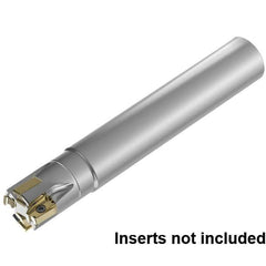 Kennametal - 40mm Cut Diam, 15.5mm Max Depth of Cut, 32mm Shank Diam, 200mm OAL, Indexable Square Shoulder End Mill - LNGU15T608SRGE Inserts, Cylindrical Shank, 0° Lead Angle, Through Coolant, Series MILL 4-15 - Exact Tooling