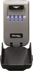 Master Lock - 2" Wide x 4-11/16" Overall Height, Set-Your-Own Combination, Wall Mount Key Safe - Dark Gray Finish - Exact Tooling