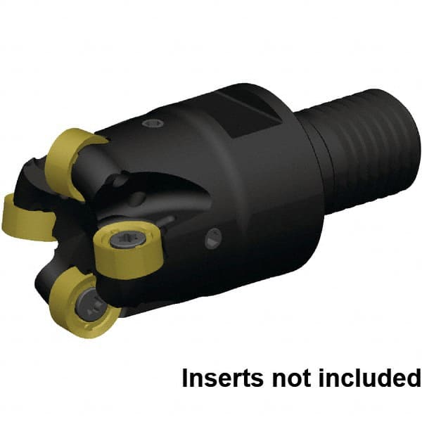 Kennametal - 1" Cutting Diam, 21mm Shank Diam, 1" Max Depth of Cut, Straight Shank Indexable Copy End Mill - 3 Inserts, RN.J10T3M0.N.. Insert, KDR Toolholder, Steel, Through Coolant - Exact Tooling