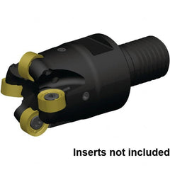 Kennametal - 1" Cutting Diam, 21mm Shank Diam, 1" Max Depth of Cut, Straight Shank Indexable Copy End Mill - 3 Inserts, RN.J10T3M0.N.. Insert, KDR Toolholder, Steel, Through Coolant - Exact Tooling