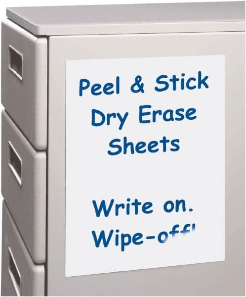 C-LINE - 11" High x 8-1/2" Wide Peel & Stick Dry Erase Sheets - Laminated - Exact Tooling
