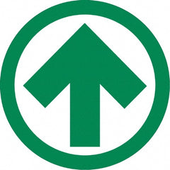 NMC - "Arrow", 36" Long x 36" Wide, Asphalt Art Safety Sign - Round, 0.005" Thick, Use for Workplace/Safety - Exact Tooling