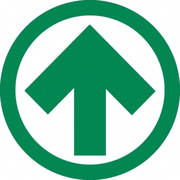 NMC - "Arrow", 23" Long x 23" Wide, Sportwalk Safety Sign - Round, 0.005" Thick, Use for Workplace/Safety - Exact Tooling