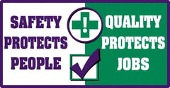 NMC - "Quality Protects Jobs", 24" Long x 46" Wide, Texwalk Safety Sign - Rectangle, 0.005" Thick, Use for Workplace/Safety - Exact Tooling