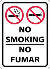 NMC - "No Smoking - No Fumar", 10" Long x 14" Wide, Rigid Plastic Safety Sign - Rectangular, 0.05" Thick, Use for Smoking Regulations - Exact Tooling