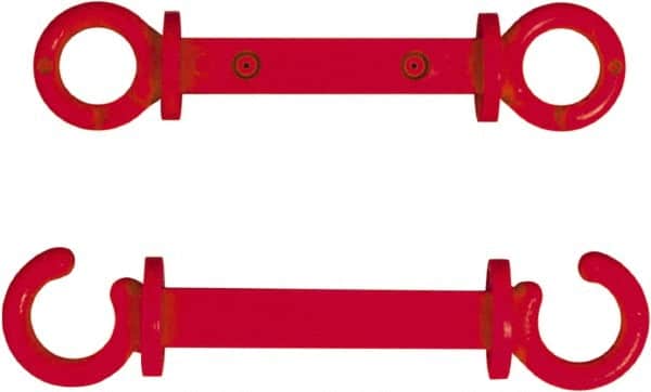NMC - 2" High x 1/4" Long x 2" Wide Barrier C-Hook - Plastic, Uncoated, Red, Use with Plastic Chain - Exact Tooling