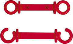 NMC - 2" High x 1/4" Long x 2" Wide Barrier C-Hook - Plastic, Uncoated, Red, Use with Plastic Chain - Exact Tooling