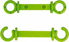 NMC - 2" High x 1/4" Long x 2" Wide Barrier C-Hook - Plastic, Uncoated, Green, Use with Plastic Chain - Exact Tooling