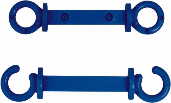 NMC - 2" High x 1/4" Long x 2" Wide Barrier C-Hook - Plastic, Uncoated, Blue, Use with Plastic Chain - Exact Tooling
