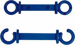 NMC - 2" High x 1/4" Long x 2" Wide Barrier C-Hook - Plastic, Uncoated, Blue, Use with Plastic Chain - Exact Tooling