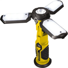 Stanley - Yellow/Black Portable Work Light - 300 Lumens, Rechargeable Battery, 18 LED Lamp - Exact Tooling
