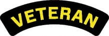 NMC - Veteran, Hard Hat Label - Yellow on Black, 0.004" Thick, Indoor or Outdoor, Adhesive Backed, For Accident Prevention - Exact Tooling