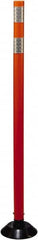 PRO-SAFE - 48" High x 3" Wide Reflective Tubular Surface Mount Delineator - Urethane, 4 Lbs, Orange/White - Exact Tooling