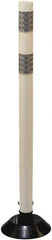 PRO-SAFE - 36" High x 3" Wide Reflective Tubular Surface Mount Delineator - Urethane, 3 Lbs, White - Exact Tooling